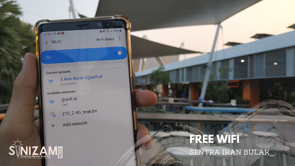 Wifi Sentra Ikan Bulak yang bertuliskan 5G