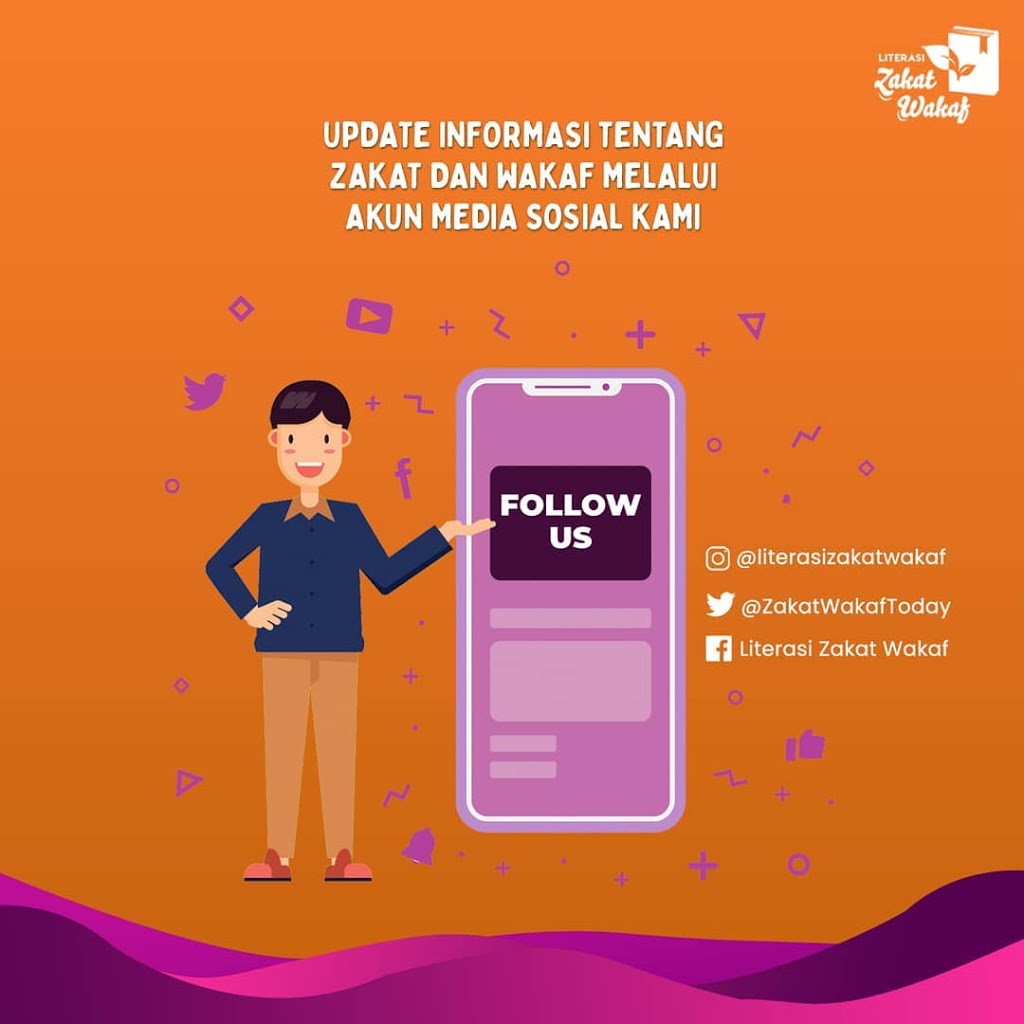 Follow media sosial Literasi Zakat dan Wakaf